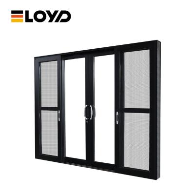 China Exterior 5 Foot Sliding Patio Door 6063 Aluminium Glazed Door Push And Pull for sale