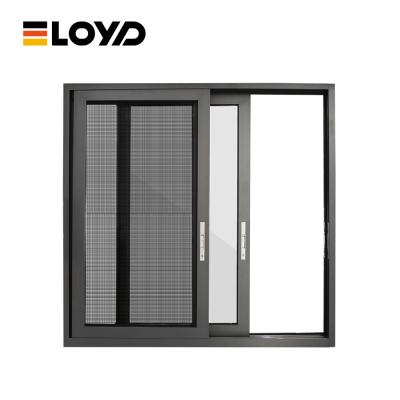 China Double Glazed Glass Aluminium Alloy Windows And Doors Security Grills Sliding Window With Mosquito Net for sale