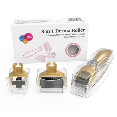 China Anti-puffiness roller set 3 in 1 microneedle roller kit stainless steel roller beauty deavice with medical CE for sale