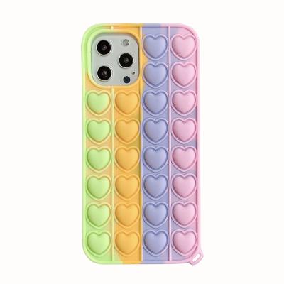 China Wholesale Custom Fashionable Anti-fall And Comfortable Rainbow Silicone Phone Case for sale