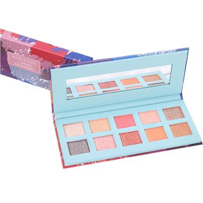 China Wholesale Makeup Waterproof Pressed 10 Colors Eyeshadow Brighten Foundation Eyeshadow Palette For Handmade Box for sale