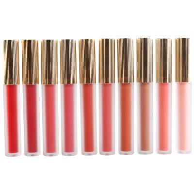 China Vegan Brand Vegan Private Label Moisturizer Dye Clear Waterproof Lip Gloss Matte Nude Liquid Cream Lip Gloss for sale