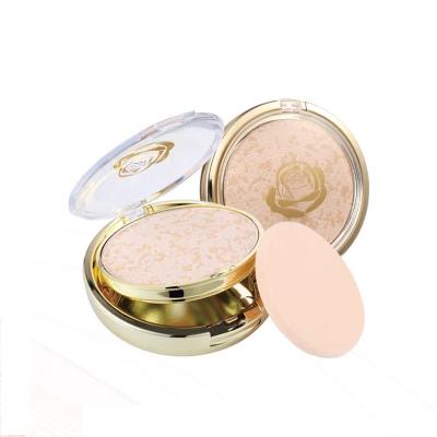 China Brighten Pressed Powder Vegan Cosmetics Private Label Baked Mineral Setting Whitening Matte 2 Layer Pressed Powder With Puff for sale