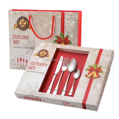 China Modern Sustainable 1010 Stainless Steel Dinnerware Metal Flatware Set 24pcs for sale