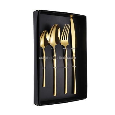 China Sustainable 410 Stainless Steel Flatware Set Canton Turn Handle Cutlery With Box for sale