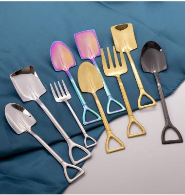 China Viable Kitchen Korean Square Head Gargets Spoon Stainless Steel Shovel Spoon Cutlery for sale