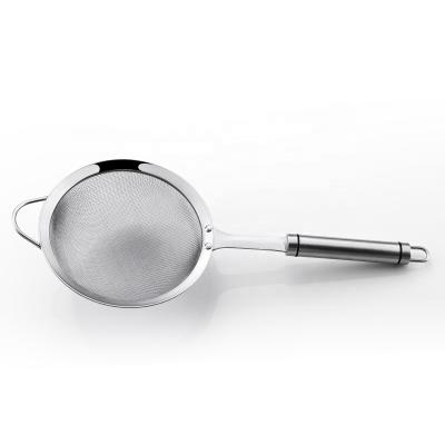 China Kitchen Colander Viable Strainer Good Mesh Strainers Stainless Steel With Long Handle for sale