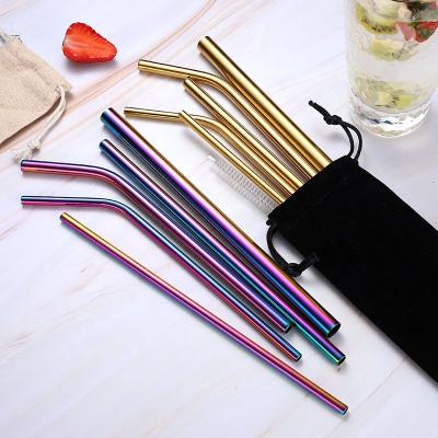 China Sustainable Colorful Stainless Steel Drinking Straw Bar Metal Straw for sale