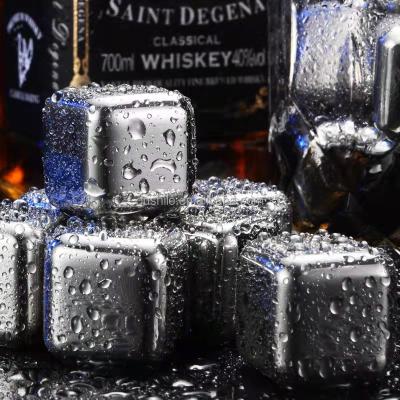 China 304 Stainless Steel Sustainable Stones Whiskey Cooling Rocks For Cola Wine Drinks for sale