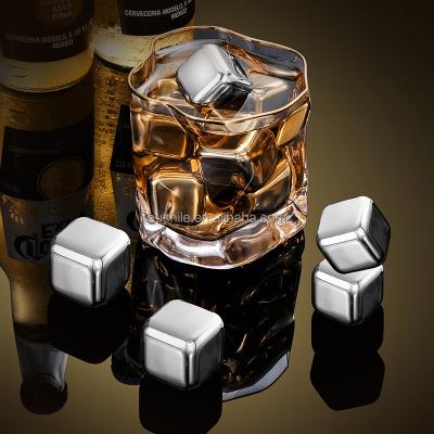 China Custom Wholesale Viable Whiskey Ice Cube Stainless Steel Cooler Rocks for sale