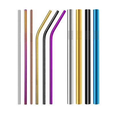 China Rainbow 304 Stainless Steel Sustainable Colorful Jumbo Metal Straws Boba Low MOQ Drinking Straws for sale