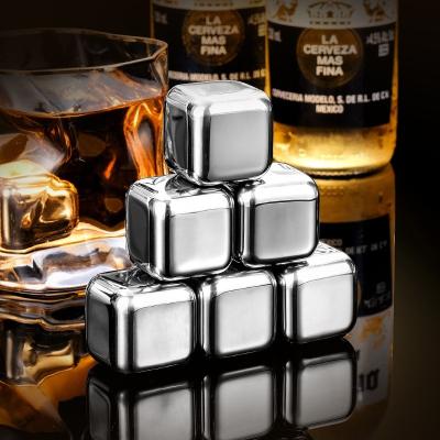 China Food Grade Viable Hot Stainless Steel Bar Business Amazon Wisky Ice Cube Fridge Cooling Stones for sale