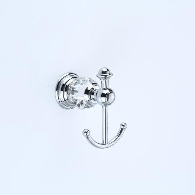 China Luxury Chrome Zinc Alloy Wall Hanging Accessories Crystal Bathroom Hook for sale