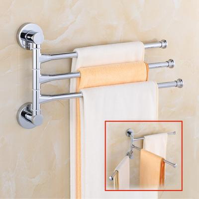 China 2021 Luxury Zinc Alloy Rotating Towel Rack Three-bar Four-bar Towel Rack for sale