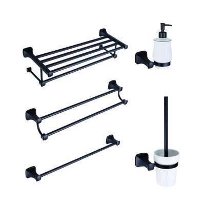 China 2021 New Durable Black Bathroom Hardware Accessories Set Zinc Alloy Bathroom Accessories, Hardware Accessories for sale