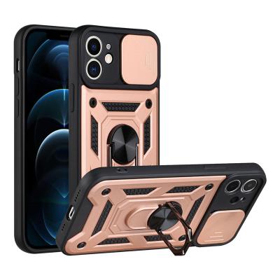 China Waterproof Rotated 360 Ring Stand Kickstand Military Grade Armor Protective Camera Slide Tpu Mobile Phone Case For iPhone 13 Pro Max for sale