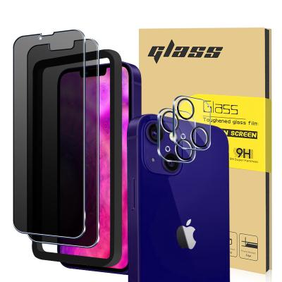 China Privacy 9D Limited Scratch Resistant Tempered Glass Screen Protector Shockproof With Camera Screen Protector For iPhone 13 Pro Max for sale