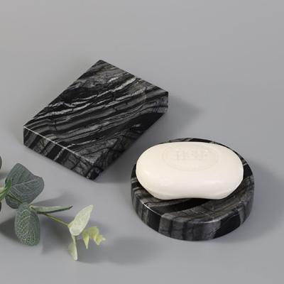 China Nordic Modern Viable Square Marble Round Soap Dish For Kitchen And Hotels Bathroom Marble Soap Mat Soap Dish for sale