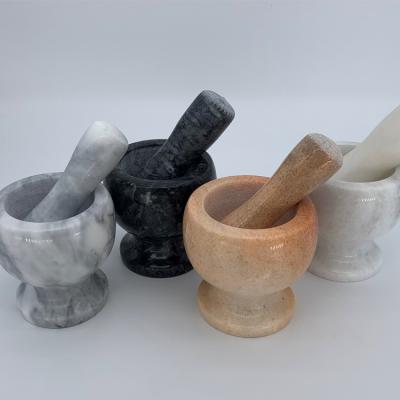 China Factory direct viable marble household manual garlic crusher food and vegetable crusher stone mortar and pestle ornament for sale