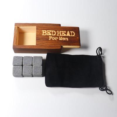 China 6pcs/set Sustainable Whiskey Stone Gift Set Iced Wine Drinking Containers Quick Cooling Frozen Ice Cubes Granite Set Bar and Home for sale