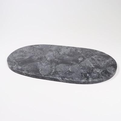 China Marble Stone Jewelry Tray Decorative Marble Stone Viable Cheese Board Decorative Oval Marble Serving Tray for sale