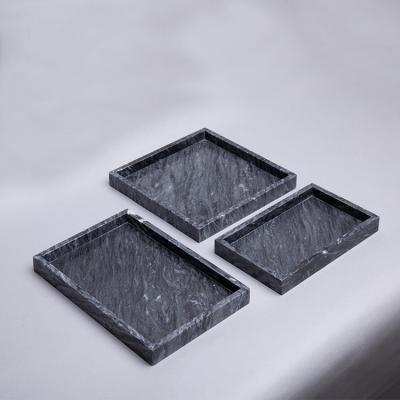 China Sustainable Custom Square Marble Tray for Jewelry Storage Home and Hotel Kitchen and Bathroom Storage Tray for sale