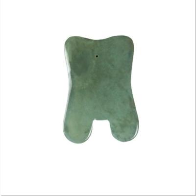 China xiuyan green U-shape massager face neck eye stone scratch jade guasha stone natural jade plate body massager tool body physiotherapy for sale