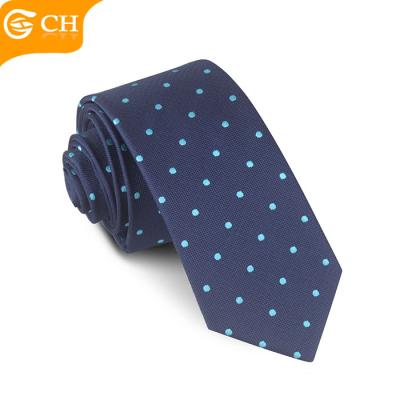 China Custom Tie Tie Mens 100% Blue Silk Woven Printing Logo Necktie for sale