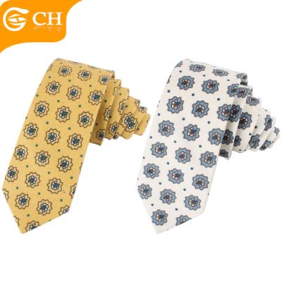 China Yarn Dyed New Fashion High Quality Custom Chinese Skinny Cotton Mens Fancy 100% Necktie for sale