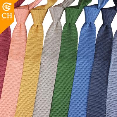 China Polyester or other can be choosed Customization Skinny Thin Knitted Tie Men's Casual Colorful Plain Woven Knit Tie Knitted Tie for sale