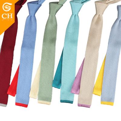 China Yarn dyed custom color knitted tie OEM wholesale crochet knitted tie ODM fashion factory price men knit tie for sale