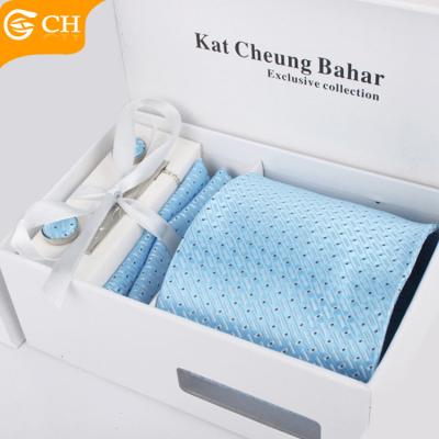 China Custom Wholesale Blue Stripe Shengzhou Chunhe Cufflink Friend Gift Box Set Link for sale