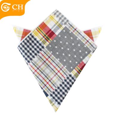 China Grid and Dot Grid Hot Selling Custom Fashionable and Dot Design 100% Cotton Men's Pocket Square for sale