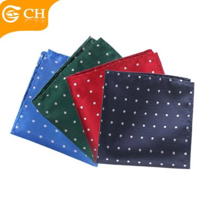 China Chinese Custom Classic Dot Pattern Microfiber Polyester Pocket Square For Men for sale