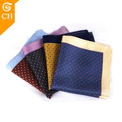 China Wholesale Custom 100% Silk Squares Men's Pocket Square Silk Handkerchief With Your Brand Label Wholesale Custom Silk Handkerchief for sale