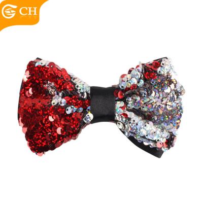 China Funny Gold Sequin Shaoxing Textile Kids Party Gold Sequin Bow Tie for sale