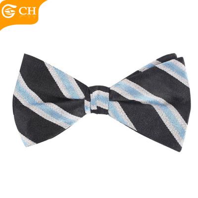 China 2021 new arrivals black striped school uniform striped silk bow ties for sale