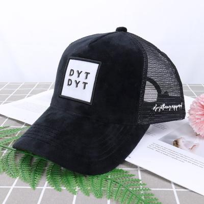 China Custom 5 JOINT Panel Black Velvet Mesh 3d Embroidered Patch Trucker Hat for sale