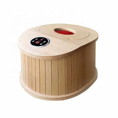 China Chinese Supplier Foot Steamer Portable Dry Sauna Pedicure Wooden Foot Tub for sale