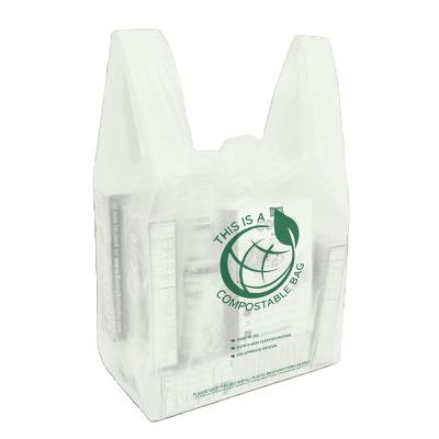 China biodegradable & Compostable Grocery Vest Bags Biodegradable Check Bag Compostable Carrier Bag for sale