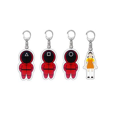 China Fashional Souvenir Gifts Amazon Hot Sale Wholesale Factory Custom Design Mini Acrylic Squid Game Tik Cute Tok Keychain for sale