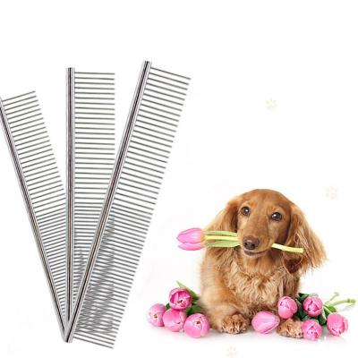 China Viable Pet Teeth Brush Stainless Steel Metal Grooming Kit Shedding Tool Brush Silver Lightweight Pet Dogs Suitable Cats for sale