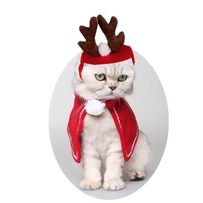 China Wholesale Viable Dog Headband Dog Pet Scarf Christmas Halloween Party Wear Fashion New Year Antlers Winter Reindeer Hat Cat for sale