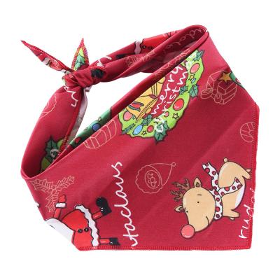 China Viable Custom Design Printed Multicolor Plaid Pet Scarf Christmas Bandana Dog Accessories Dog Scarf for sale