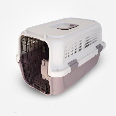 China Air Pet Carrier Box Dog Carry Bag Air-Approved Pet Flight Case Breathable Portable Plastic Suitcase for sale