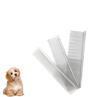 China Double Side Stainless Steel Viable Sweep Nail Dematting Rake Flea Hair Remover Grooming Pet Comb for sale