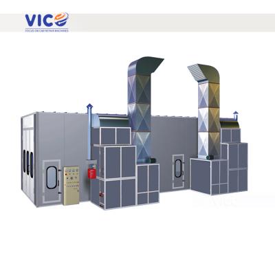 China Vico Truck Heavy Duty Paint Booth Repair Paint Central Bus Spray Booth Paint Oven #VPB-15000D Central Outlet for sale