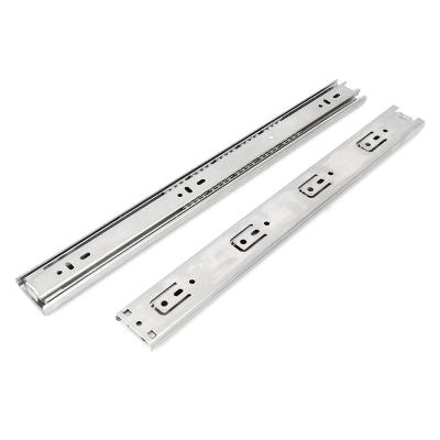 China Cabinet 45mm Modern Stainless Steel Ball Bearing Sliding Sidemount Telescopic Soft Narrow Rail Drawer Slide for sale