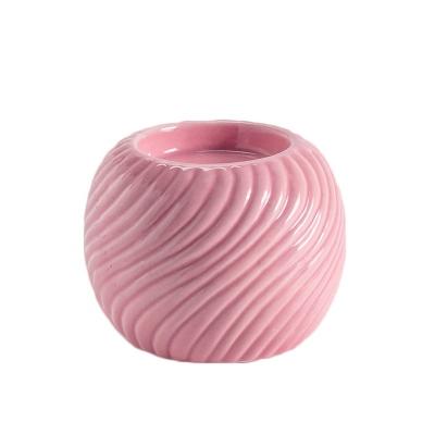 China Ships home small round size factory direct ceramic candle decoration containers for candles china wholesale customized candle holder for sale