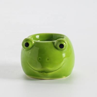 China Home Decoration Avatars Craft Cute Animal Ceramic Fragrance Lamp Candle Container Customized Lovely Craft Tealight Holder for sale